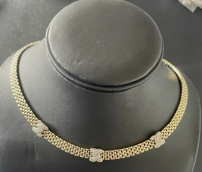 14KT Yellow Gold 0.45CTW Diamond Necklace . 16 Inches (R79) - Image 1 of 4