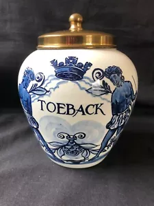 Antique DELFT - Goedewagen - Small Holland tobacco jar. Marked bottom - Picture 1 of 7