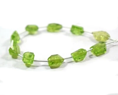 AAA+ Natural Green Peridot Faceted Tumble Nuggets Shape Gemstone Loose Beads - Image 1 of 3