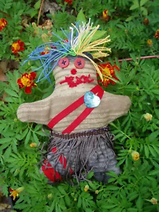 FUNNY SKIRTED VOODOO DOLL POPPET With Multi-Colored Hair - Picture 1 of 4