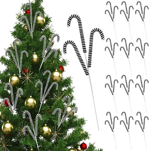 12 Pcs 16 Inch Christmas Plush Stuffed Candy Cane Ornaments Christmas Tree Picks - Picture 1 of 6