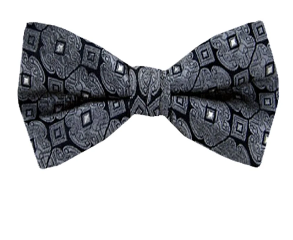 Pajarita tejida preatada de diseñador 100 % seda gris para niño - Nueva con etiquetas Foto 1 de 1