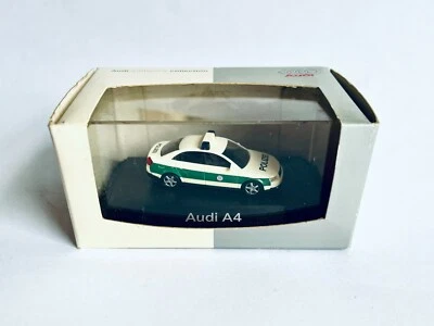 BUSCH - AUDI A4 POLIZIA Audi Authentic collection MODELLINO treno 1:87 Herpa H0 - Immagine 1 di 4