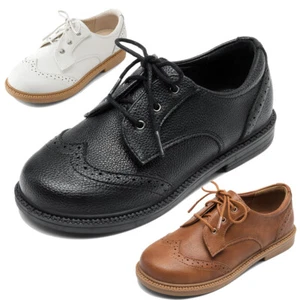 Boys Girls Oxford Shoes School Uniform Shoes Dress Shoes Casual Shoes - Picture 1 of 18
