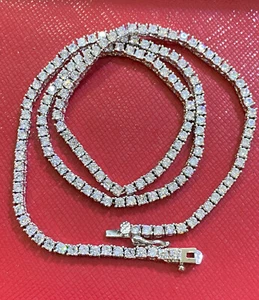 925 silver tennis chain necklace 3MM 18" 20" 22" - Picture 1 of 2