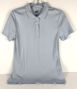 Lands' End Women's Light Blue Short Sleeve 1/4 Button Polo Shirt Size XS 2-4 - Picture 1 of 10