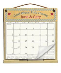 PERSONALIZED BLESS HOME CALENDAR HOLDER - REFILLABLE EVERY YEAR! - Picture 1 of 4