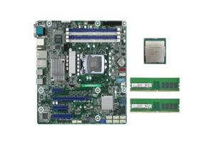 ASRock Rack E3C246D4U2-2T + Intel CC150 CPU 3.50GHz 8C/16T + 16GB 2133Mhz Ram - Bild 1 von 4