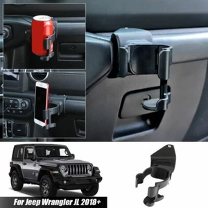 Multi-Function Phone & Cup Holder Mount Bracket for Jeep Wrangler JL JT 2018+ - Picture 1 of 9