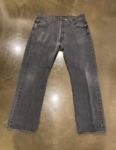 Levi’s 501xx Button Fly Black Straight Fit Denim Jeans True Size 38x30,5 Red Tab - Bild 1 von 12