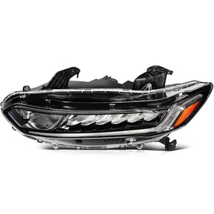 Black Amber Left Driver Halogen LED Headlight W/ LEDDRL For 2018-21 Honda Accord - Picture 1 of 13