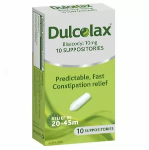 Dulcolax Suppositories 10 Pack - Laxatives for Constipation Relief 2 pack - Picture 1 of 1