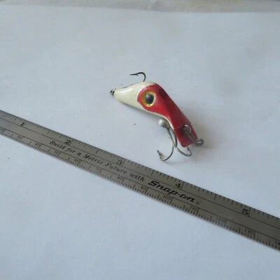 SEÑUELO DE PESCA TONY ACCETTA 13/4" VINTAGE HOLLO-HEAD PELIRROJA Y BLANCO Foto 1 de 3