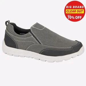 Zapatillas deportivas clásicas sin cordones Dek Orpington para hombre MEMORY FOAM negras - Imagen 1 de 1