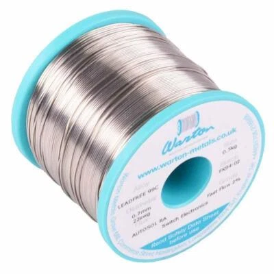 0.5mm to 1.6mm Autosol RA 99C Fast Flow 2% Solder Wire 500g Warton Metals