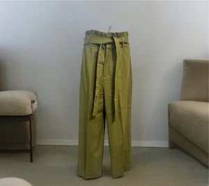 J.Crew, Pantalones Bolsa de Papel Verde, Pierna Ancha, Mujer Talla 6 - Imagen 1 de 6