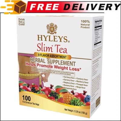 Hyleys Slim Tea 9 Flavor Assortment 100 Ct - Weight Loss Herbal Supplement - Image 1 of 4