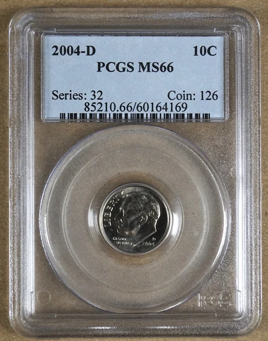 2004-D ROOSEVELT DIME PCGS MS66 164169 Cover