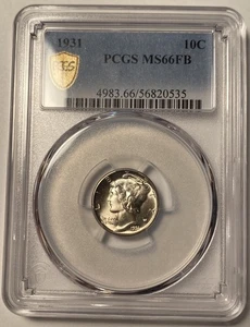 1931 Mercury Dime PCGS MS66FB High Grade Gem Early Date - Bild 1 von 4