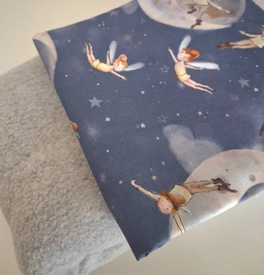 GOTS Baumwollfleece 50 x 145 cm hellgrau/ Baumwollstoff 50 x 140 - Bild 1 von 2