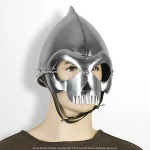 Fantasy Medieval Wearable Knight Skull Crusher Helmet 20G Steel LARP Costume - Picture 1 of 5