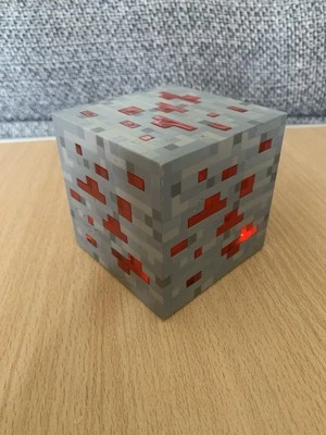 Minecraft Red stone Ore Light Up Touch Cube By ThinkGeek 2012, Tested Working  - Image 1 of 4