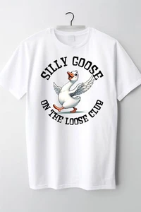 Silly Goose on The Loose Duck Quote Fun Whimsical Graphic T-Shirt Custom Tee - Picture 1 of 1