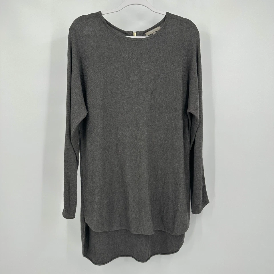 Top túnica Joan Vass Lagenlook para mujer talla XL gris cápsula minimalista contemporánea Foto 1 de 4