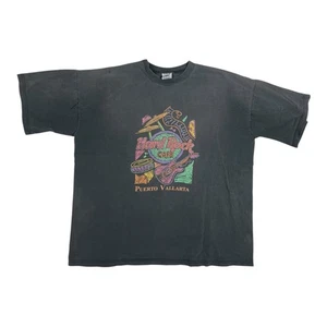 Vintage Hard Rock Cafe Puerto Rico T-Shirt Size 2XL 90s Black Faded - Bild 1 von 8