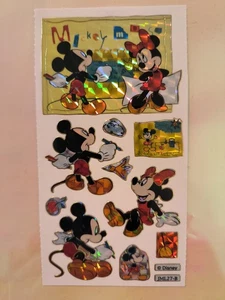 Sticker Aufkleber Prismatisch Glitzer Goldrand Disney Micky + Minnie Maus Top - Bild 1 von 1