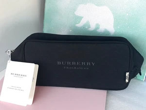 Burberry Düfte Herren Kulturbeutel Kosmetiktasche Reiseetui schwarz Reißverschluss ~Neu mit Etikett - Bild 1 von 14