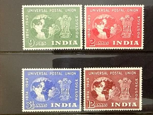 1949 India Complete Set UPU 75th Anniversary Sc# 223-6 MH SCV $35.50 - Picture 1 of 2