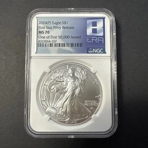 2024(P) US Silver Eagle STAR PRIVY Silver Coin NGC MS70 Nice Gang 8 Eighth Era - Picture 1 of 2