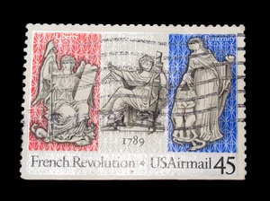 US Air Mail Stamp Sc C120 Liberty Equality and Fraternity 45 Cent 1989 Used NG - Picture 1 of 2