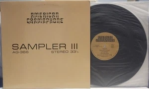 AMERICAN GRAMAPHONE Sampler III SCARCE EXC LP New Age/Jazz RON COOLEY/FRESH AIRE - Picture 1 of 7