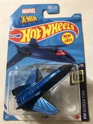 New 2021 Hot Wheels Marvel X-Men Blue X-Jet Plane HW Screen Time Xjet 221/250 - Image 1 of 2