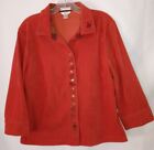 Christopher And Banks Shirt L Rust Color Soft Moleskin Button Down Shacket Blouse