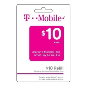 Wkład T-Mobile 10 USD - ładowany bezpośrednio. - Zdjęcie 1 z 1