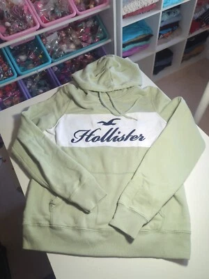 Hollister Embroidered Hoodie Hooded Sweatshirt Small Green  - Image 1 of 3
