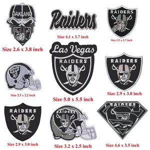 9 pcs Las Vegas Raiders Football Logo Collectibles Sew Embroidered Iron on Patch - Picture 1 of 12