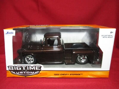 1955 Chevy Stepside Pickup Met Brown Bigtime Kustoms Jada Toys 1/24 Scale Car - image 1 of 3