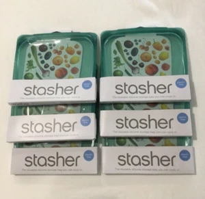 Stasher Sandwich Bag Riutilizzabile Conservazione Silicone - LOTTO DI 6 - CASCATA - TUTTO NUOVO - Foto 1 di 3