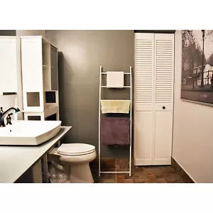 Estante de secado de pared inclinado para toallas independiente 4 barras metal blanco o cromado - Imagen 1 de 7