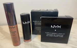 NYX Purple Smokey Look Kit MINI SIZE 9 Eyeshadows + 1 Butter gloss + 1 Lipstick - Picture 1 of 4