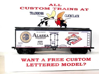 HO SCALE CUSTOM LETTERED ALASKA RR  ICY BAY SEAFOOD REEFER  p 10🐟🐟AVAIL IN O🐟 - Image 1 of 4