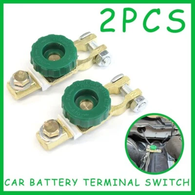 2PCS Car Battery Terminals Quick Disconnect Boat Top Post Off Master Kill Switch - Image 1 of 4