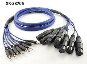 6ft. 8-Channel XLR Female to 3.5mm Mono Male Balanced Snake Cable XR-S8706
