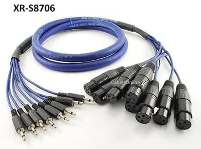 6ft. 8-Channel XLR Female to 3.5mm Mono Male Balanced Snake Cable XR-S8706 - Image 1 of 4