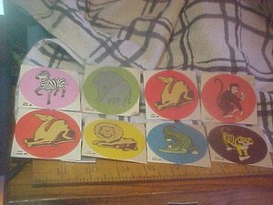 Vintage 1950s OVLTINE MALT ??  Premium Peel Back Decals Vinal Animals LOTof 8