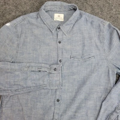 AG Adriano Goldschmied Mens Shirt XL Blue Casual Preppy USA Made Slim Fit Preppy - Image 1 of 4